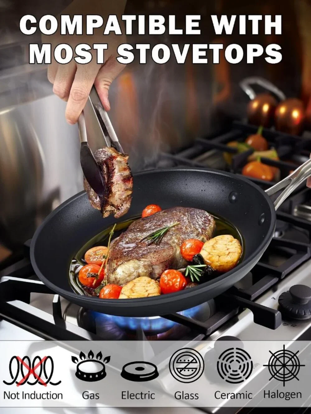 Classic 8-Inch Hard Anodized Nonstick Frying Pan - Durable, Easy Clean Cookware